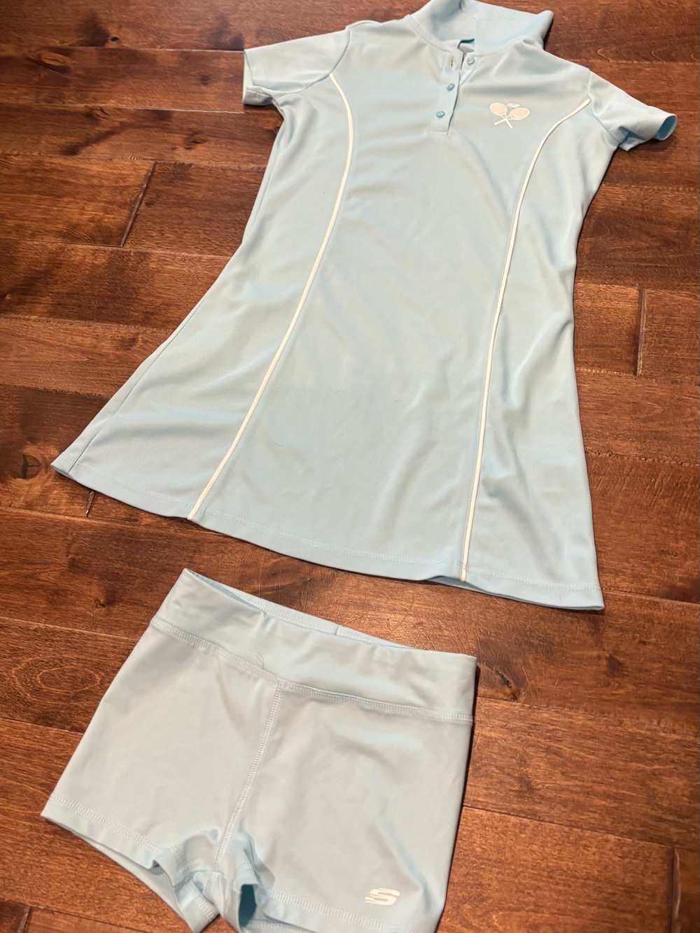 Light Blue Tennis Dress and Shorts Set